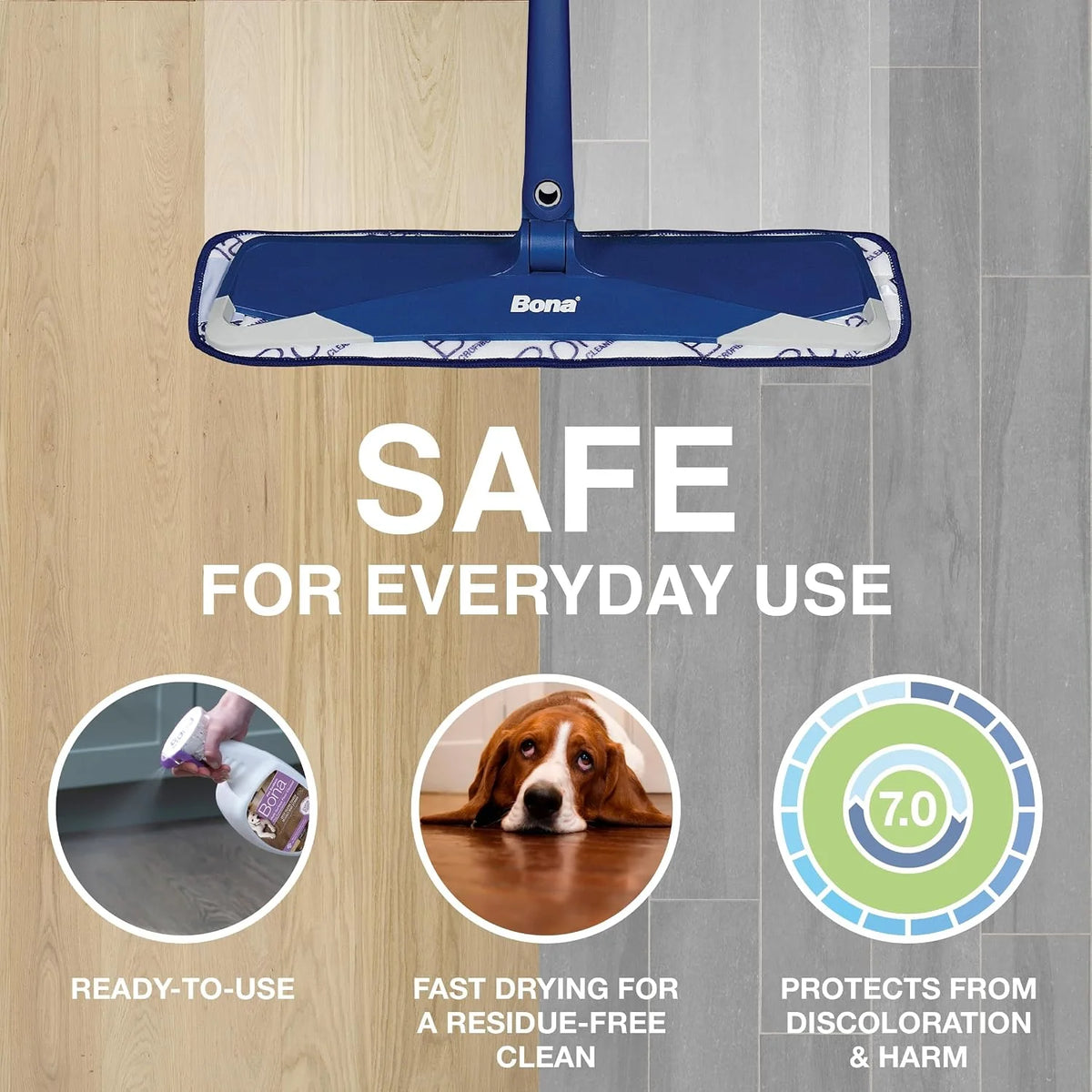 Bona Pet System Bundle for Dogs - Includes Premium Pet Microfiber Mop for Multi-Surface Floors + Bona Pet System Microfiber Sweeping Pad + Floor Cleaner, Dog Formulation 32 fl oz