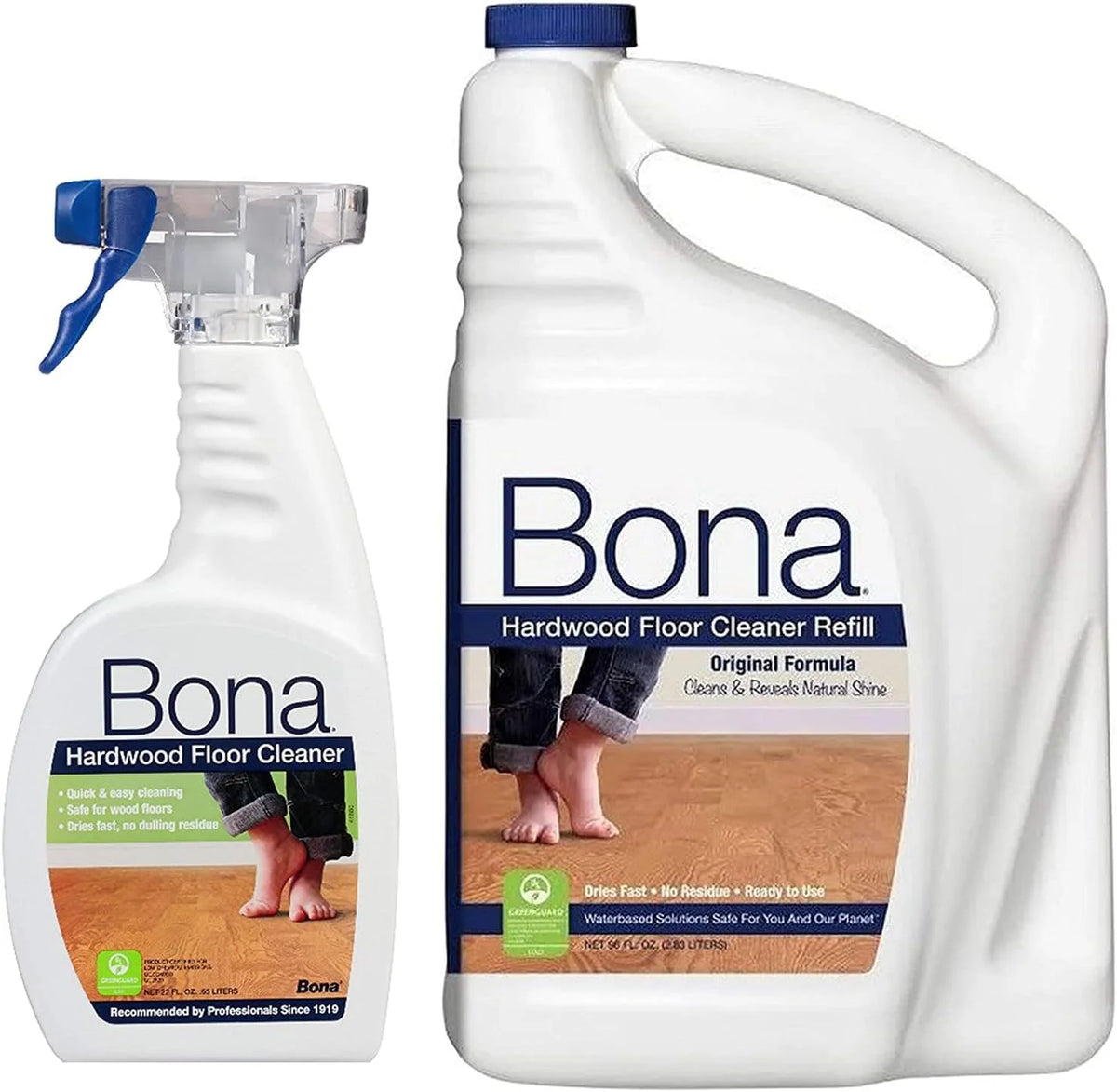 Bona Hardwood Floor Cleaner, Original Formula, 96 Ounce Refill, Plus Bonus 22 Ounce Spray