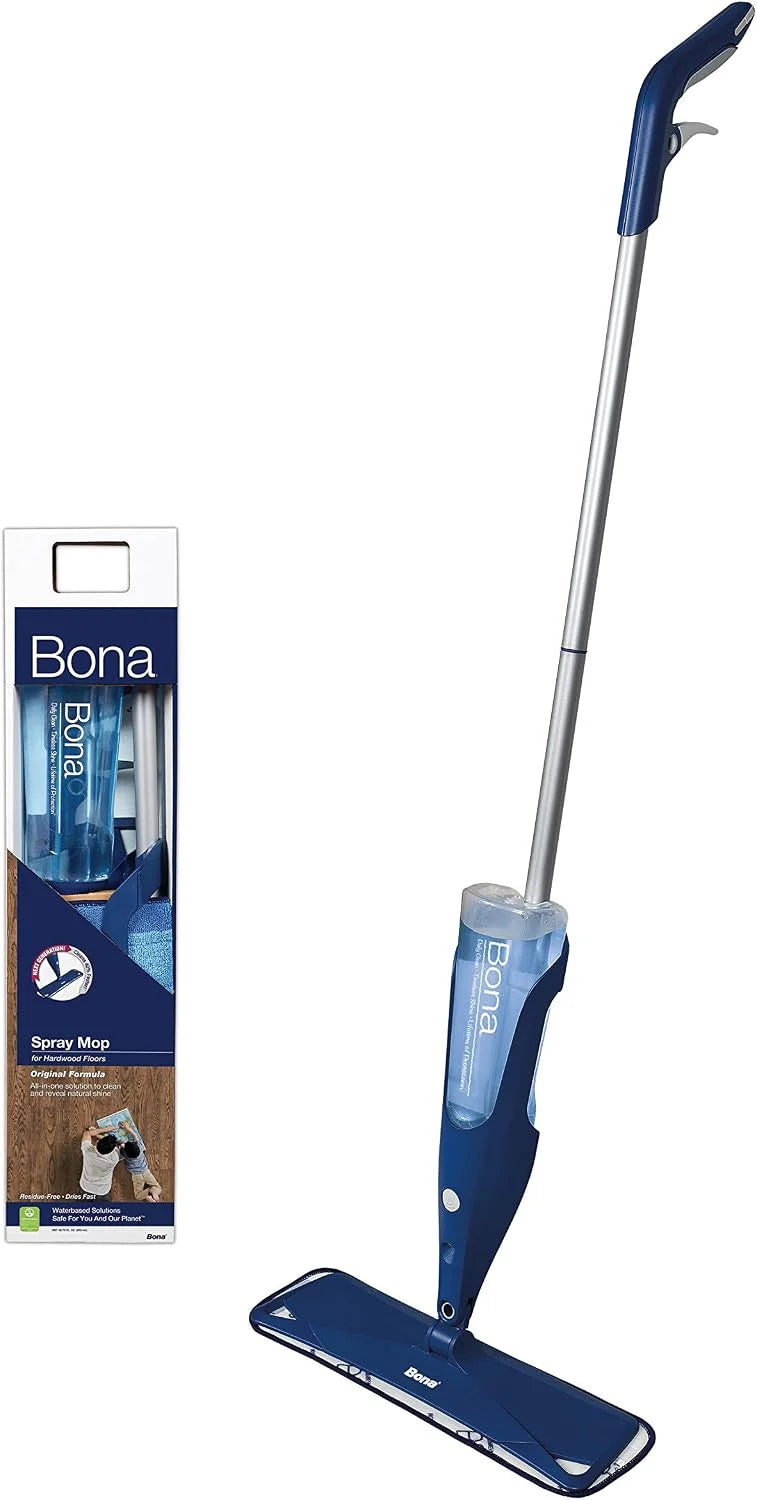 Bona Hardwood Floor Spray Mop - Includes Wood Floor Cleaning Concentrate(makes 34 Fl Oz) and Machine Washable Microfiber Cleaning Pad - Dual Zone Cleaning Design for Faster Cleanup