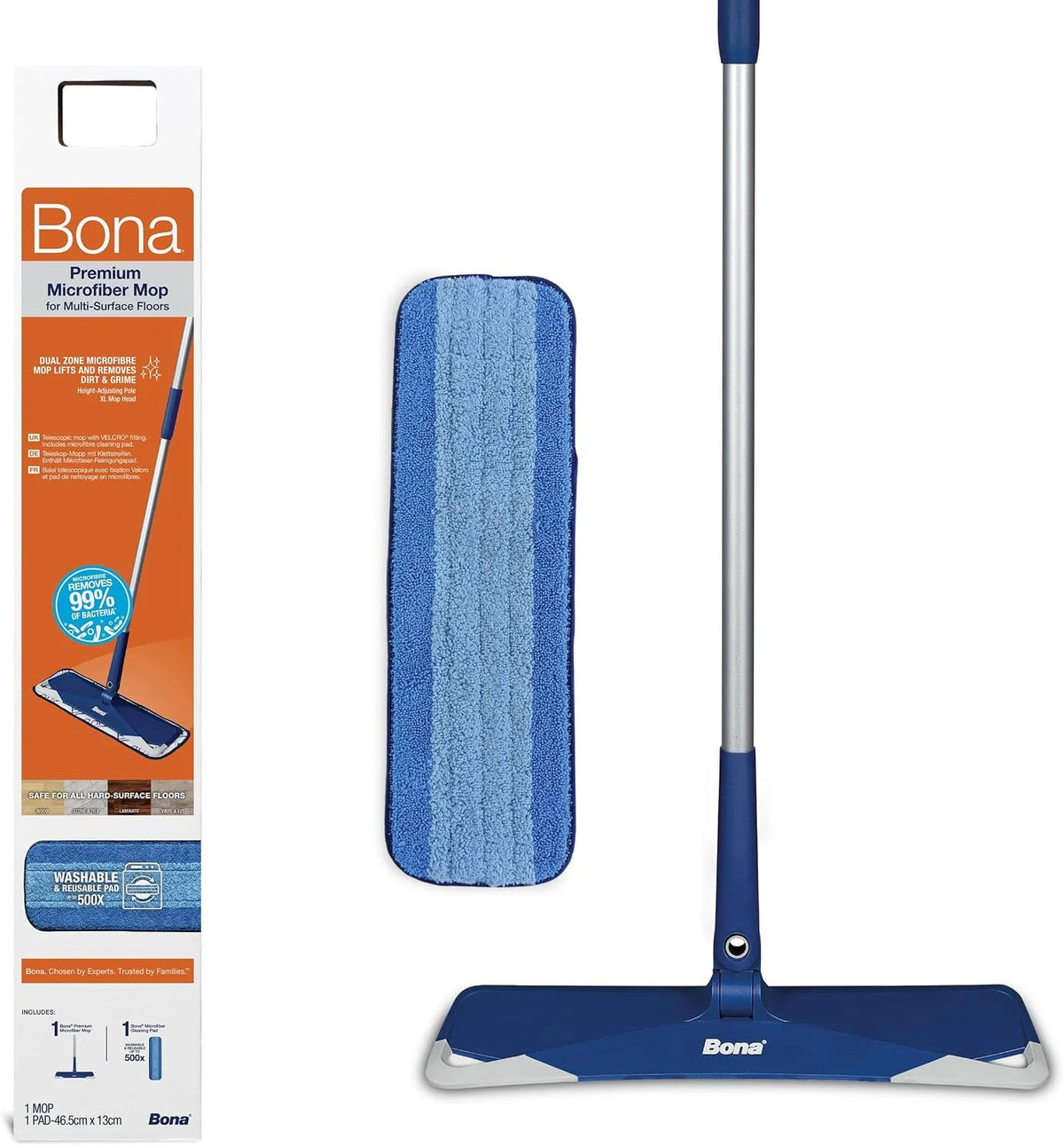 Bona - Balais Serpillère Nettoyer Sol - Télescopique - Réglable
