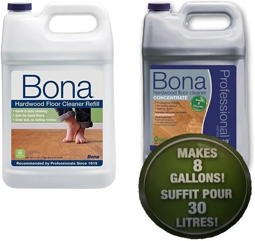 Bona Hardwood Floor Cleaner Refill with Concentrate (makes 8 Gallons) Super Bundle