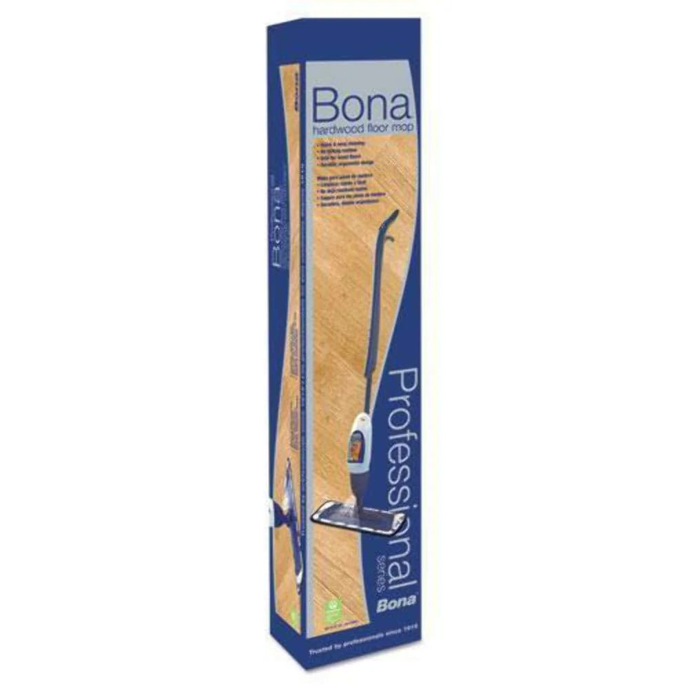 Bona Hardwood Floor Mop, 15" Wide Microfiber Head, 52" Blue Plastic/Steel Handle